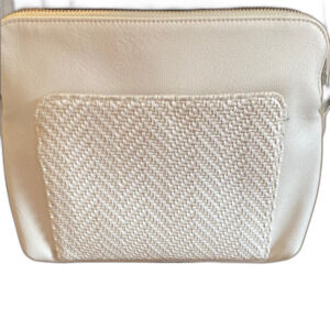 White Crossbody Shoulder Bag Universal Threads Chevron Woven Faux Leather Purse